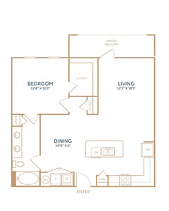 A4 - One Bedroom / One Bath - 873 Sq. Ft.*