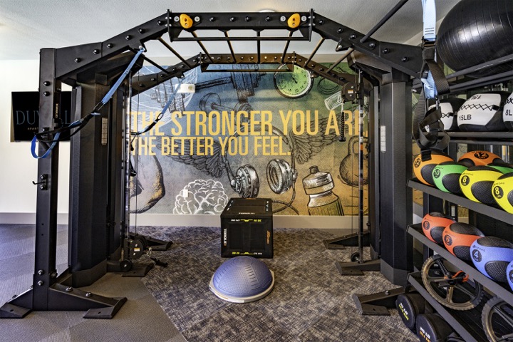 Fitness center at The Duvall